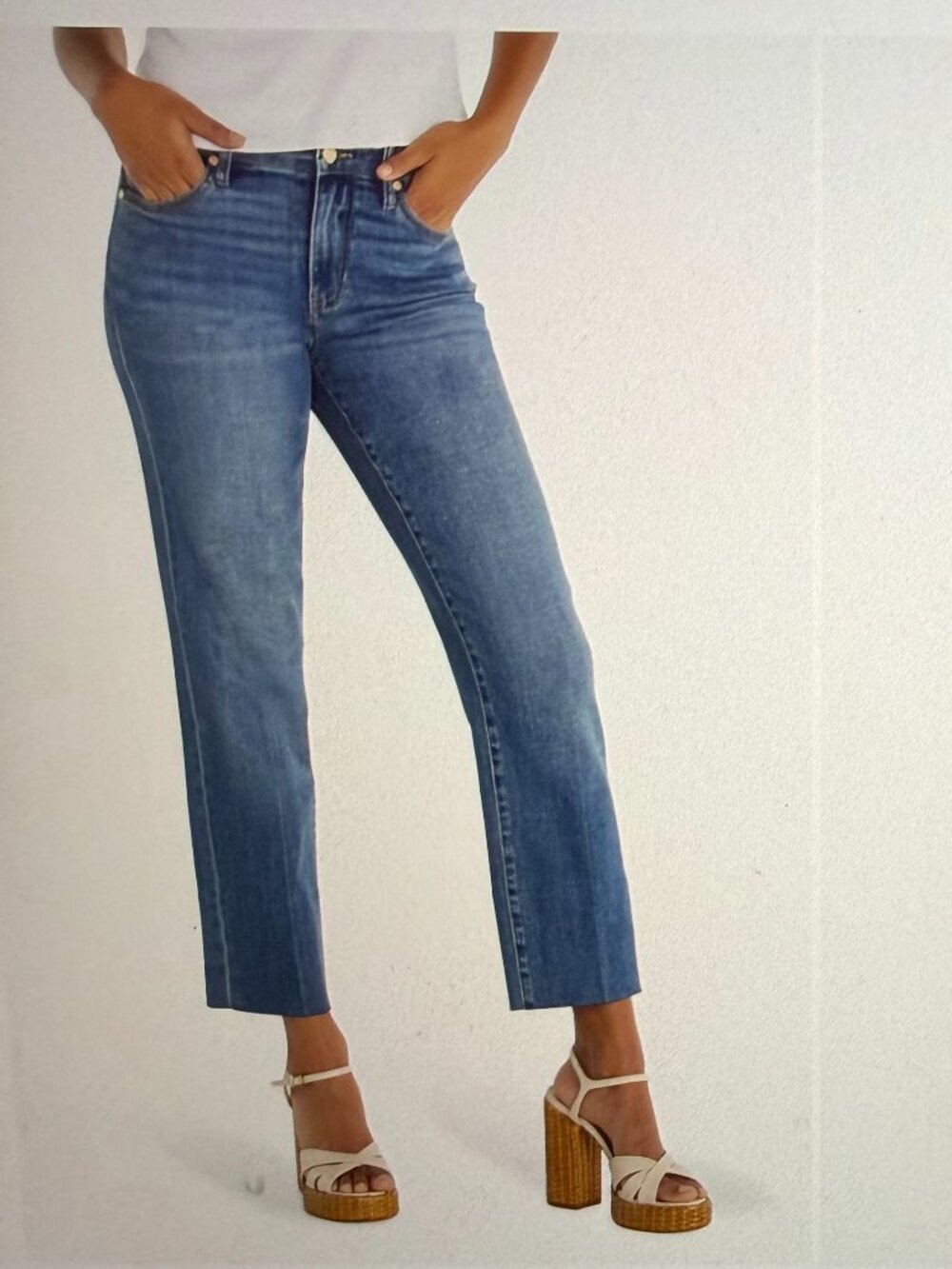 Liverpool Los Angeles Kennedy Raw Hem Ankel Straight-Leg Jeans - Size 12/31